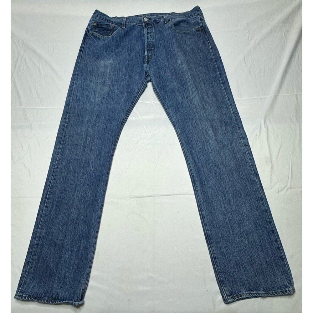 Levis 501 Men's Straight‎ Leg Button Fly Blue Denim Jeans - Size 38x33.5*